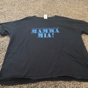 Gildan Black Tee with Blue Print